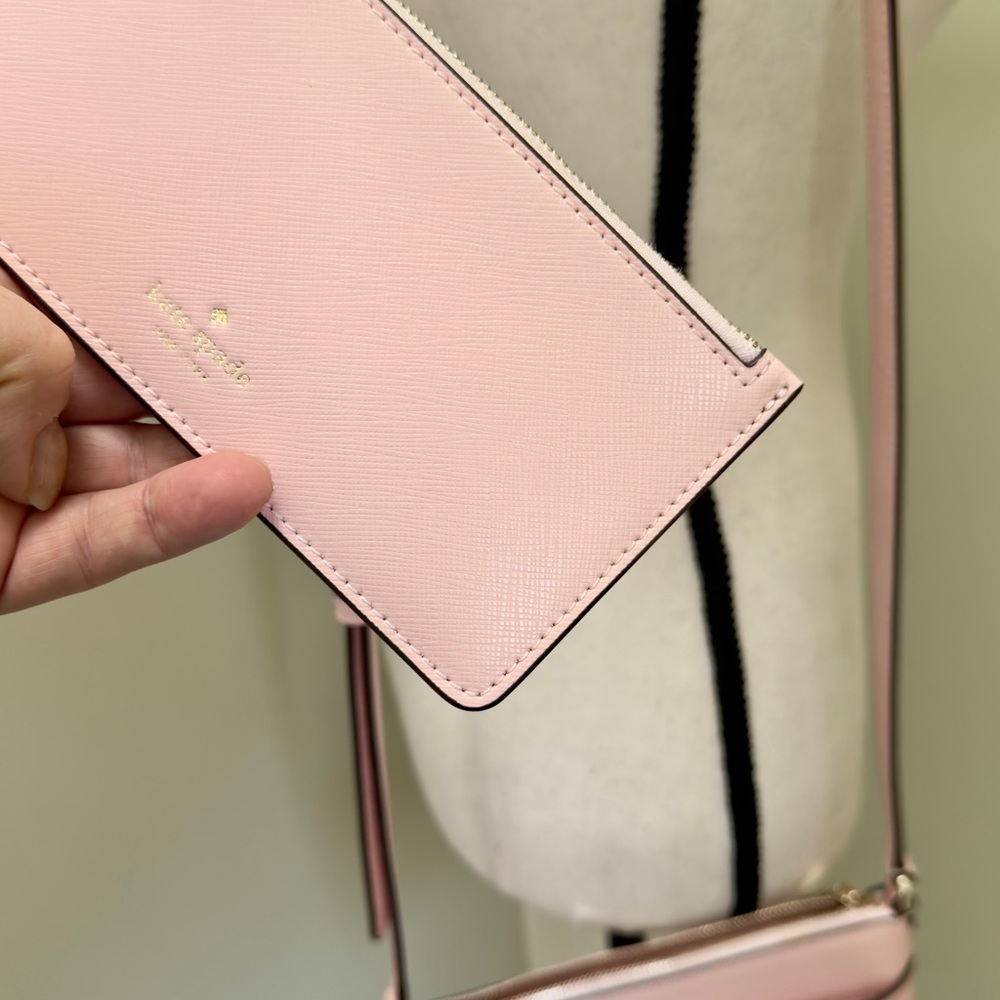 NWOT, Kate Spade Pink Crossbody Bag with thin wallet/card holder - Picture 8 of 9